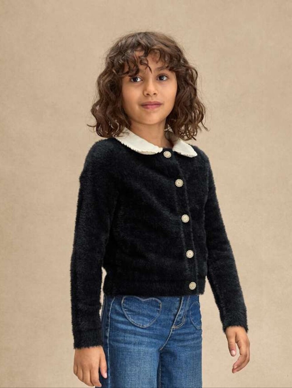 NWT Gymboree Girls Embellished Eyelash Cardigan - Royal Christmas - black Size7